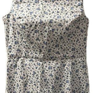 100% Cotton Brooks Brothers Red Fleece Floral Sleeveless Dress